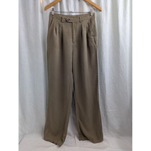 Thread Supply Pants - Thread Supply women's small brown chino style pants, wide leg high rise B11
